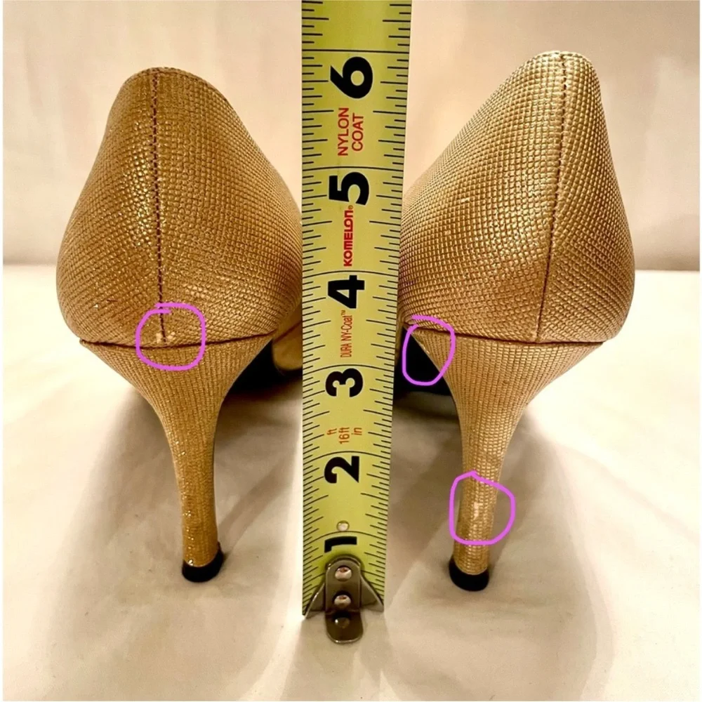 NEW Rampage Heels Size 8.5 Gold Metallic Maria Pointed Toe Party Festive 3”